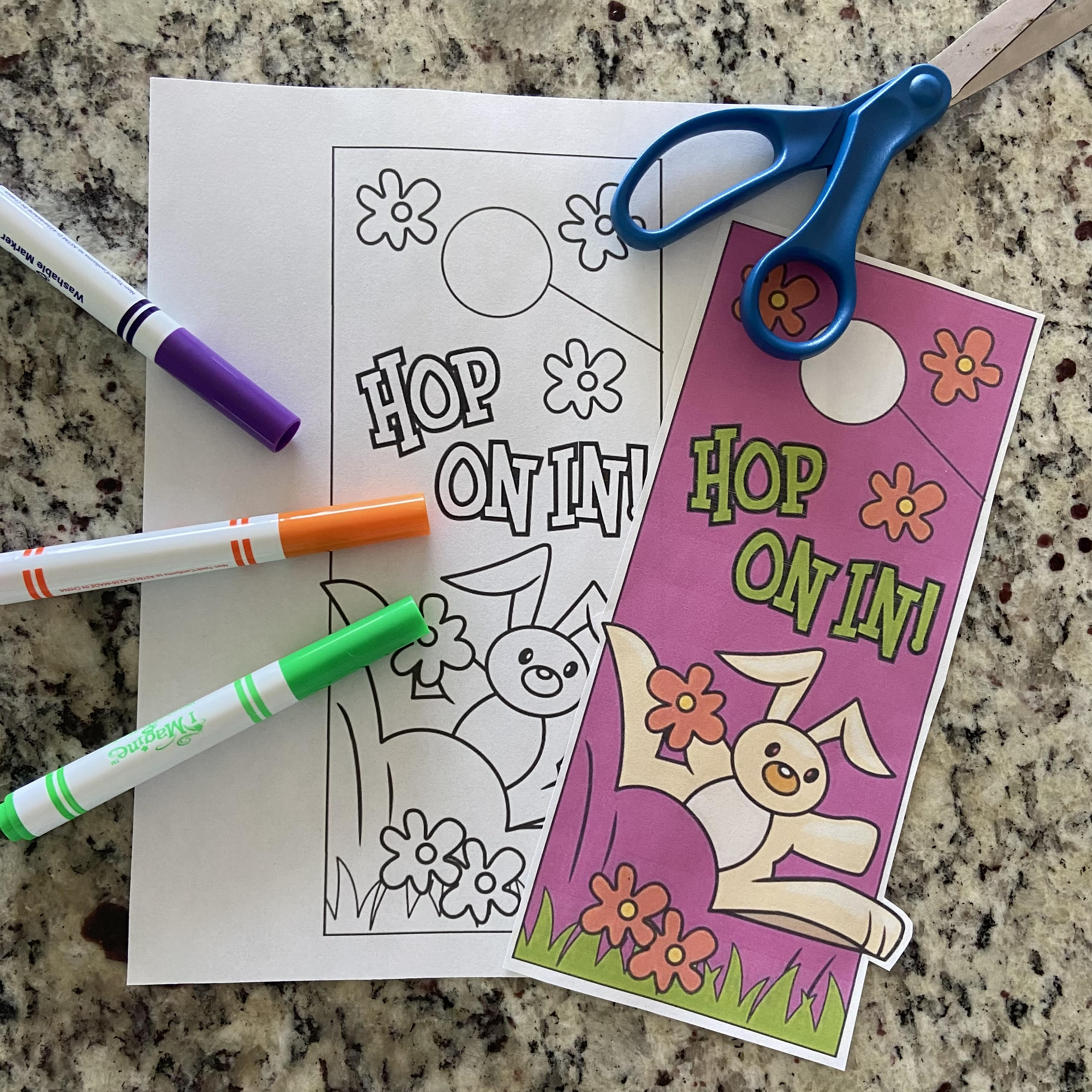 Printable Easter door hanger for kids.