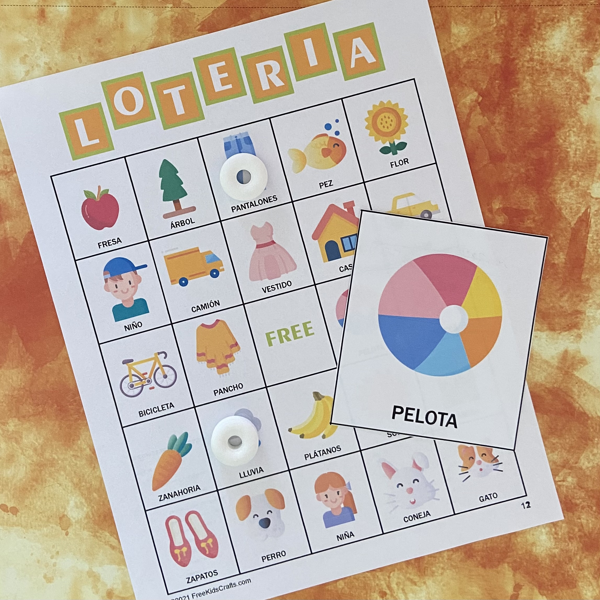 Printable Loteria game, spanish version