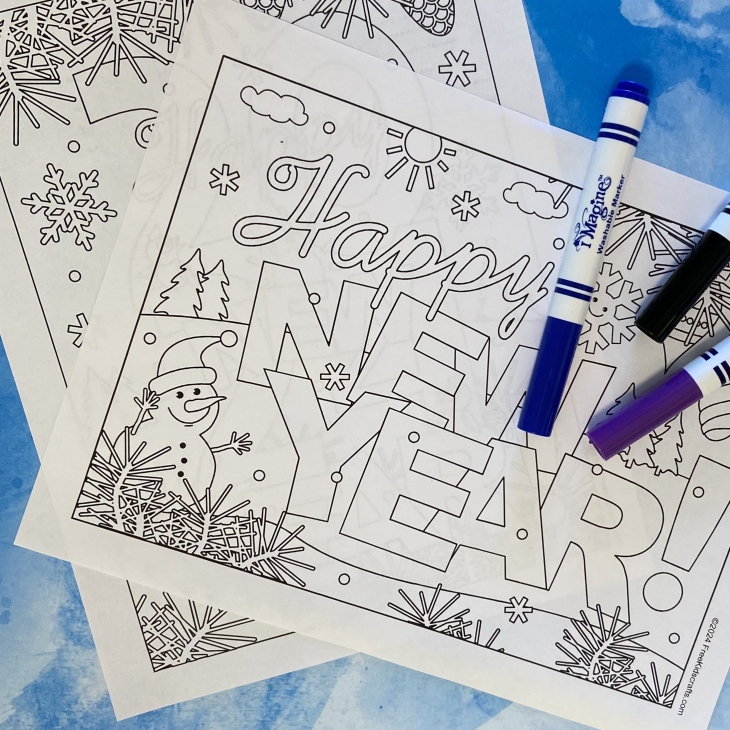 Printable New Year’s Coloring Pages
