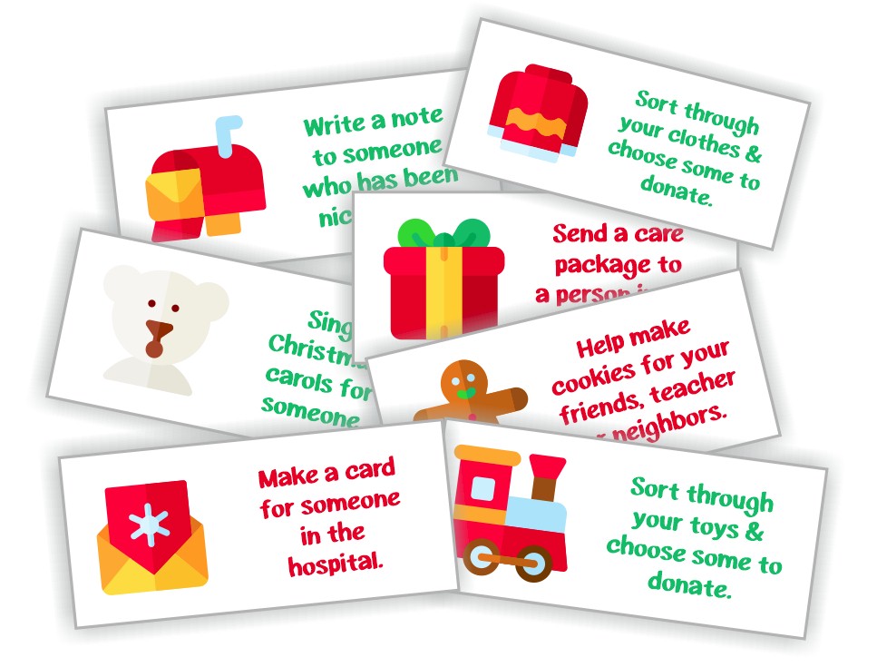 Printable Christmas Advent Calendar of Activities for kids