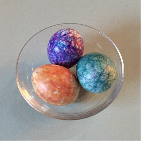 Easter Eggs Colored by the Ink Jet Process.