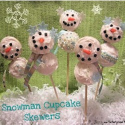Snowmen Cupcake Skewers