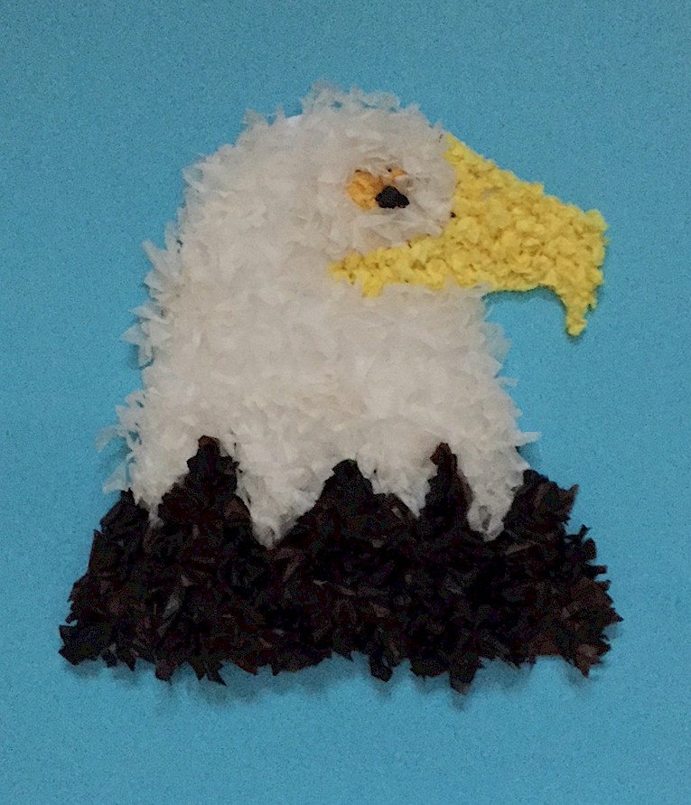 Easy Bald Eagle Tissue Paper Craft with Pattern