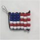 USA flag made with red, white and blue pony beads.