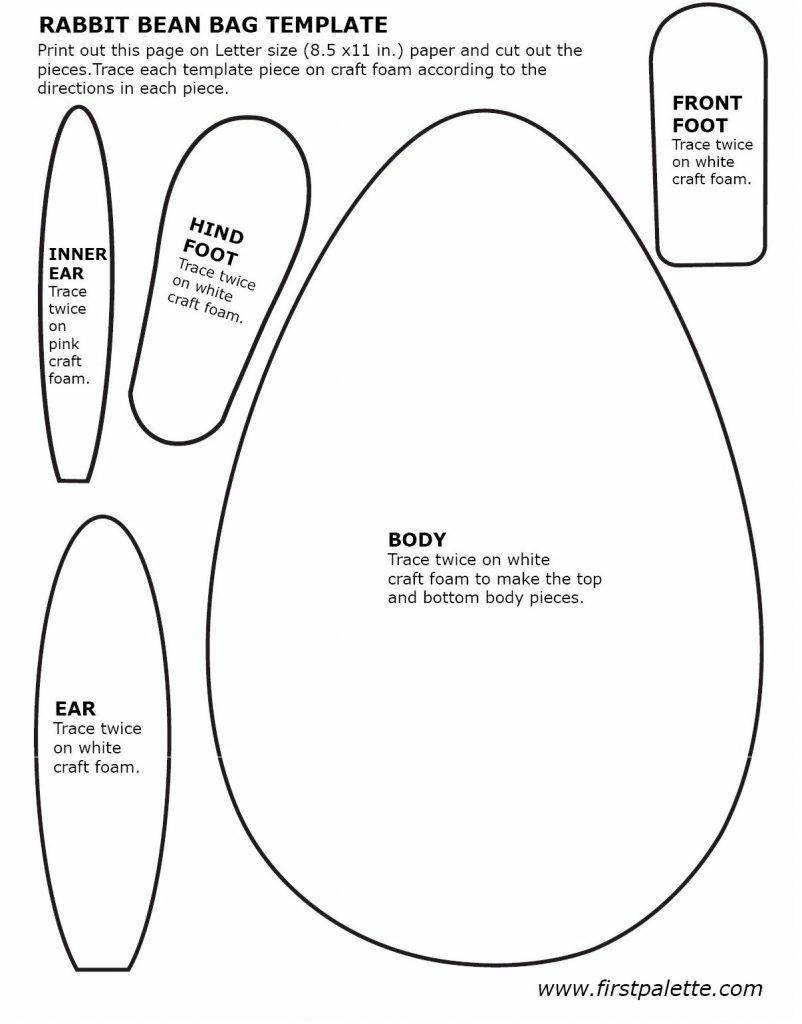 Print this bunny feet template (small size) that you can trace or cut out. Free Printable Bunny Feet Template : Bean Bag Bunny