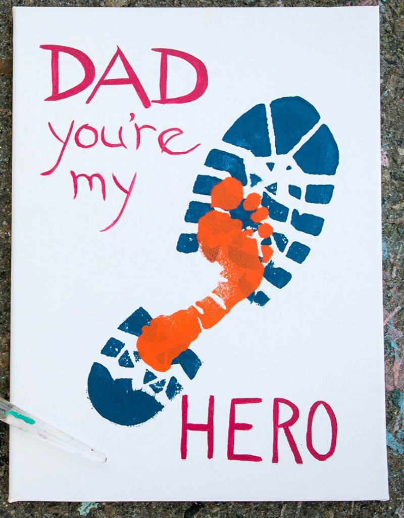Boot and Footprint Art for Father's Day