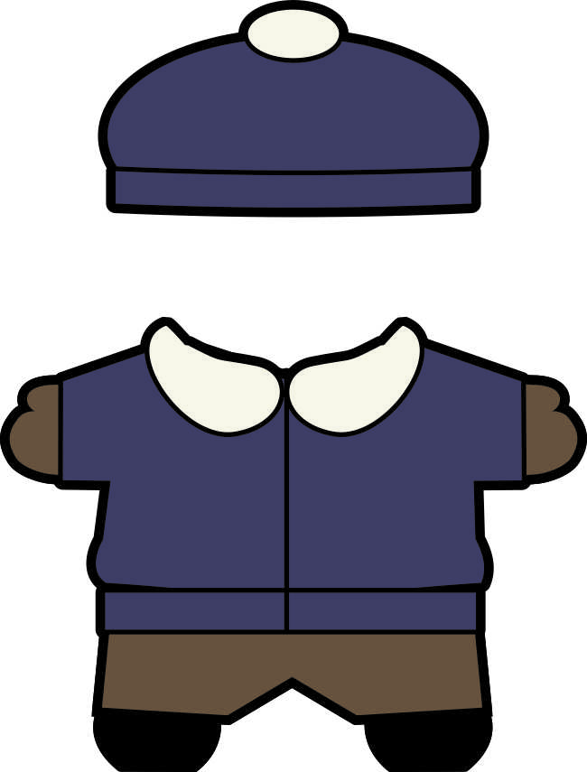 Buddies winter paper doll clothes boy