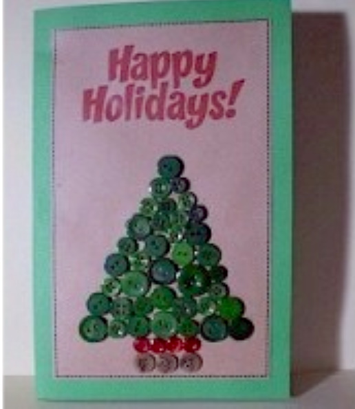 Christmas Tree Card made with buttons