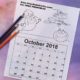 Printable October coloring calendar for kisa.