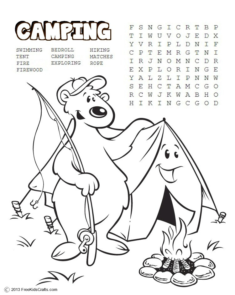 Printable Camping Word Search And Coloring Page printable-camping-word-search-and-coloring-page