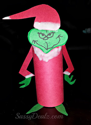 Cardboard Tube Grinch