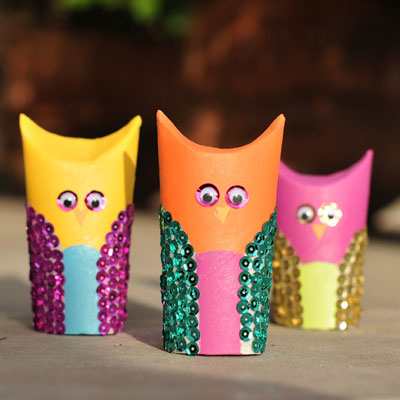 Cardboard Tube Owls