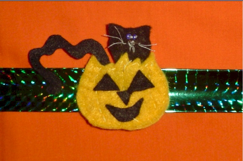 Halloween Black Cat Slap Bracelet