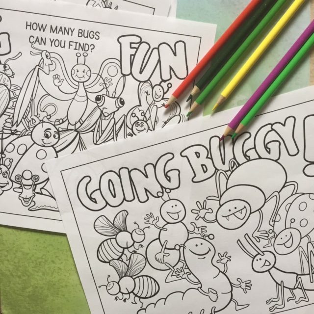 Coloring and Puzzles Pages Featuring Bugs