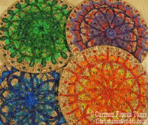 DIY Cork Spirograph Coasters