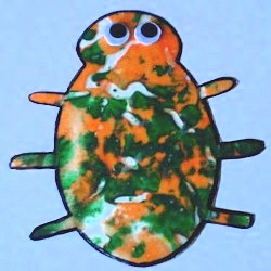 Melted Crayon Beetle Window Hanger