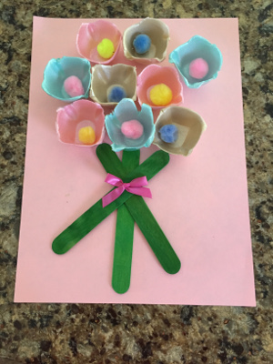 Egg Carton Flower Bouquet