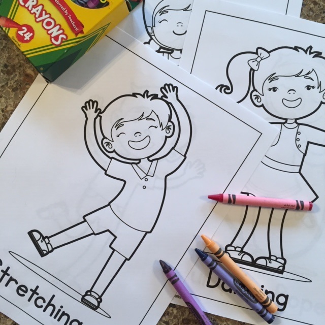 Coloring pages about physical activities for children
