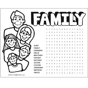 Printable Family Word Search