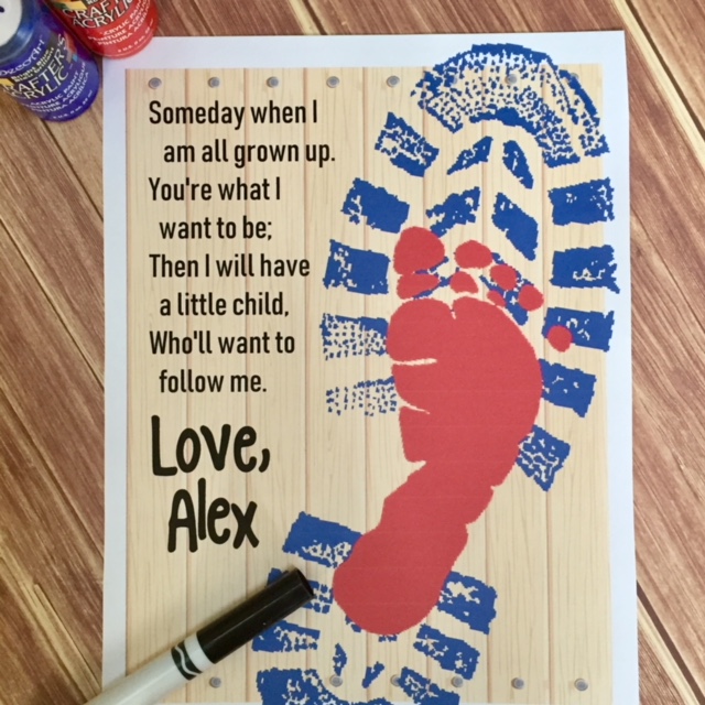 Father’s Day Boot and Footprint Poem