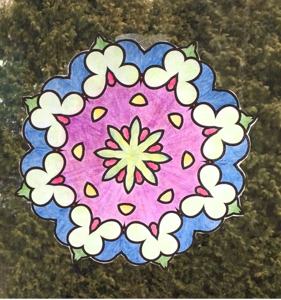 Faux Stained Glass Mandala Patterns made with Vegetable Oil.