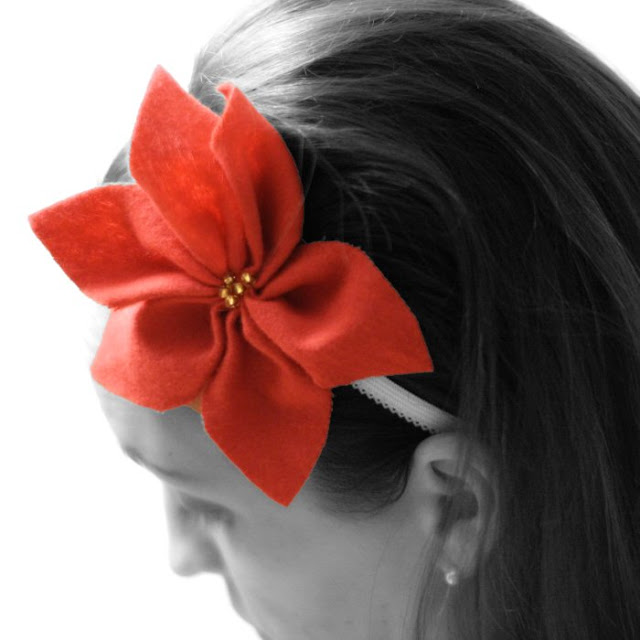 Felt Poinsettia Headband