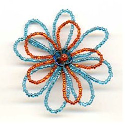 Beaded Flower Shoe Clip