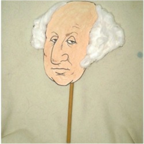 George Washington Head Puppet on a Dowel