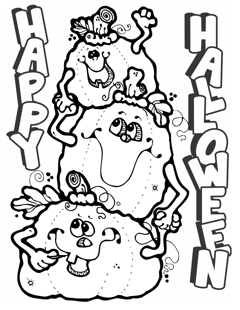 Halloween Pumpkins Coloring Page