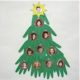 Handprint Christmas Tree with photos as ornaments