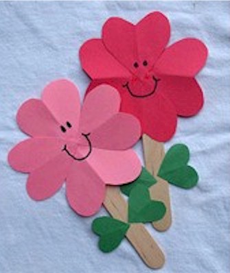 valentine heart flowers craft