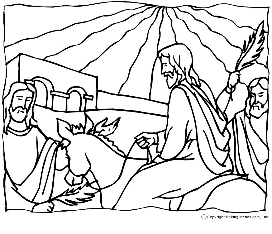 palm sunday coloring pages religious free - photo #15