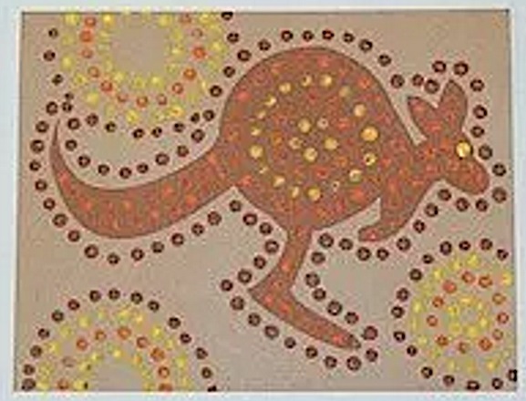 Australian Kangaroo Dot Painting