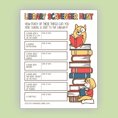 Printable Library Scavenger Hunt Activity
