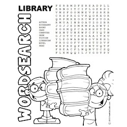 Printable Library Word Search Puzzle for Kids