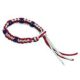 Red, white and blue bracelet made with macrame