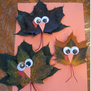 Make Turkeys From Maple Leaves