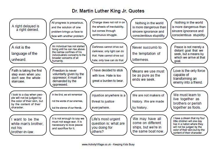martin-luther-king-banner-quotes - Free Kids Crafts
