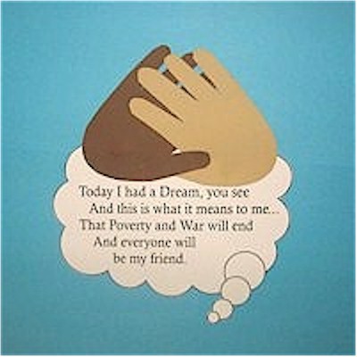 Easy MLK handprint poem craft to cut and paste.