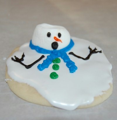 Decorate Christmas Cookies to look like melting snowmen.