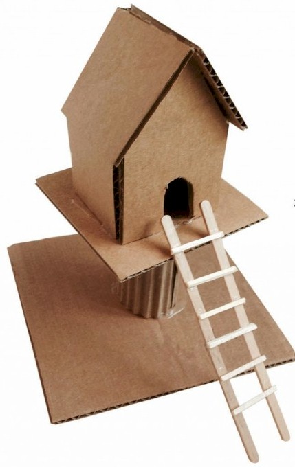 Miniature Cardboard Treehouse
