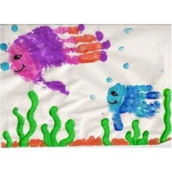Mommie and Me Handprint Fish