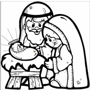 printable nativity coloring page