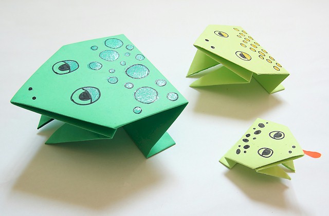 Origami Jumping Frogs