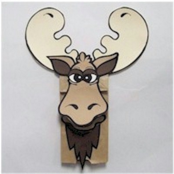 Moose Paper Bag Puppet