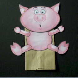 Paper Bag Pig Puppet