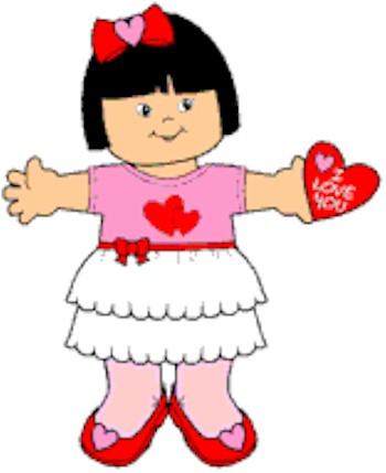 Paper Doll in Valentine Dress