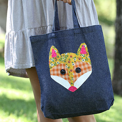 No Sew Patchwork Fox Tote