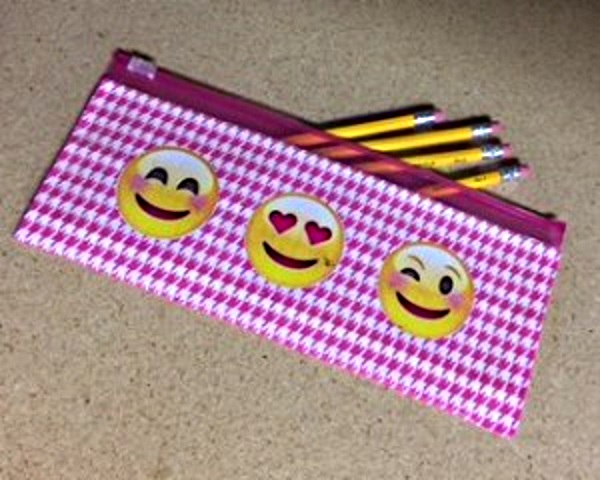 DIY Pencil case decorated with emojis