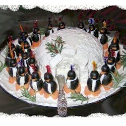 Penguin and Igloo Cheese Ball